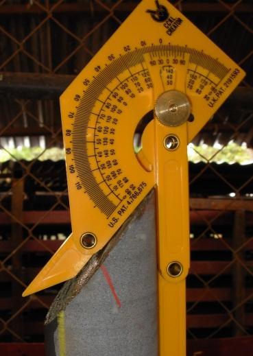 Measuring Alpha and Beta Angles Measuring the required orientation parameters is done using a graduated strip and a carpenters angle.