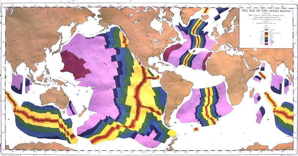 Using the calculated spreading rate for each ocean basin, the age of the various magnetic reversals was determined.