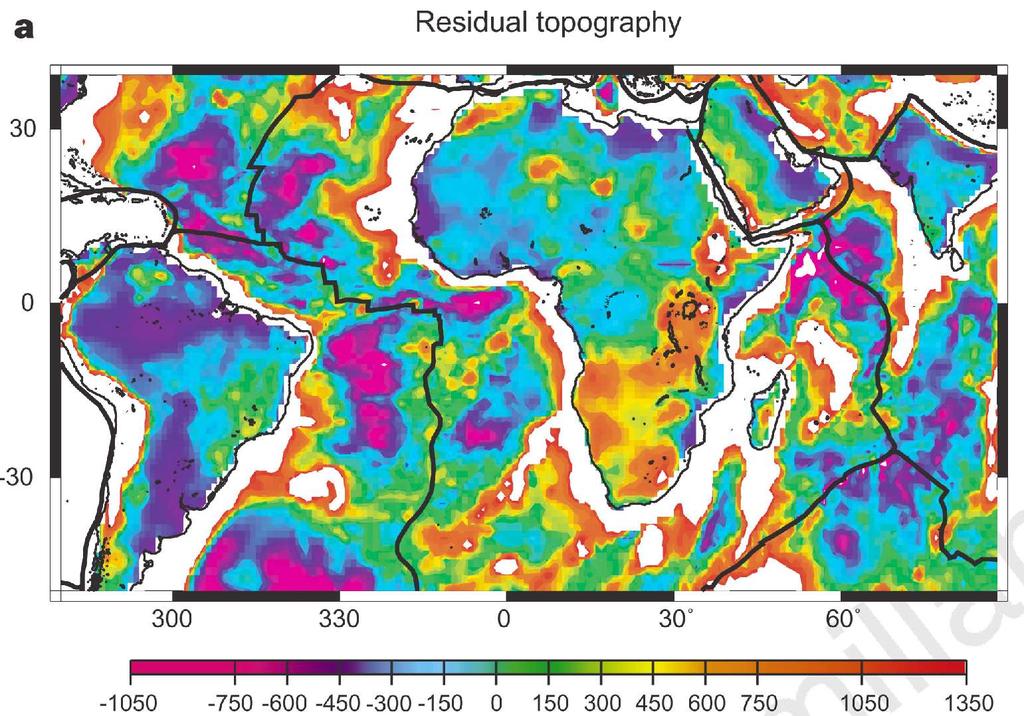 Dynamic Topography From : Lithgow-Bertelloni & Silver, Nature 1998 (fig 1) Corrections for lithosphere