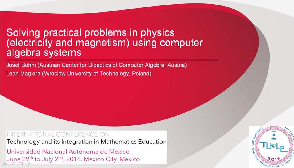 Abstract Several years ago Leon Magiera produced a very extended paper "DERIVE for Physics" treating problems from electric and magnetic fields using the at this times available and widely used CAS