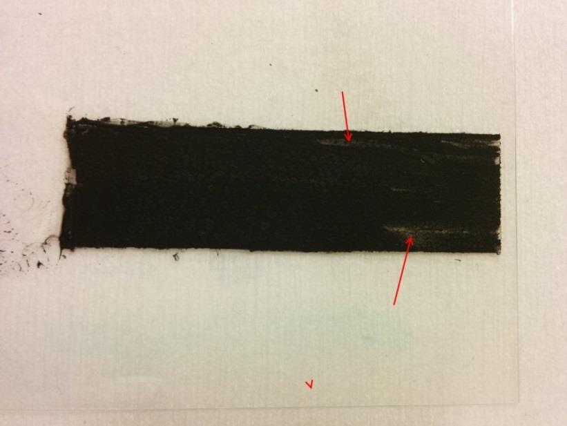 38 6. RESULTS AND DISCUSSION 6.1 Coating and preparation of electrodes As mentioned earlier, the coating of sample was done by blade coating on PET substrate and graphite.