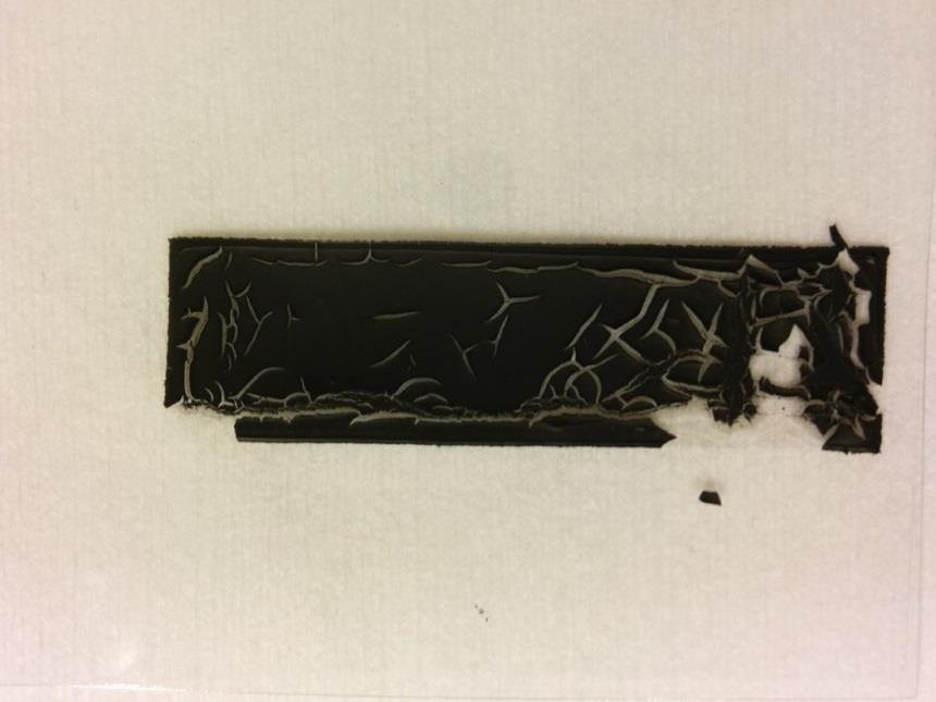 39 Figure 32. Illustration of cracked surface of graphene ink after drying. Therefore, the drying condition was changed to 90 C for 30 minutes.