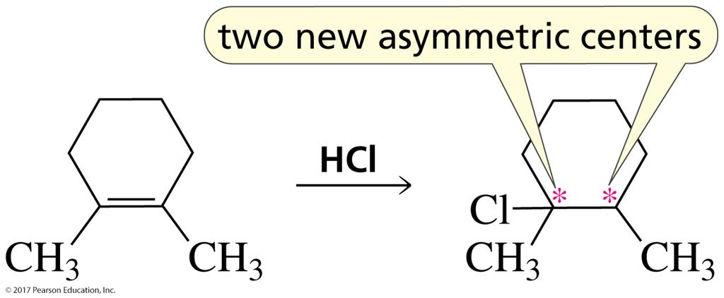 Reactions That Form Two Asymmetric Centers The stereoisomers obtained as products depend on the mechanism of the
