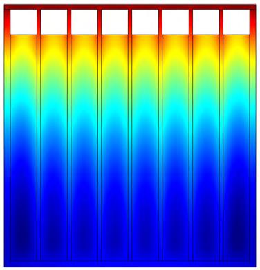 surface heat flux of 10 kw/m 2 ; (a) 1 fin,