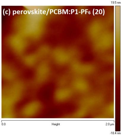 perovskite/pcbm:p1-pf 6 (100), and (e)