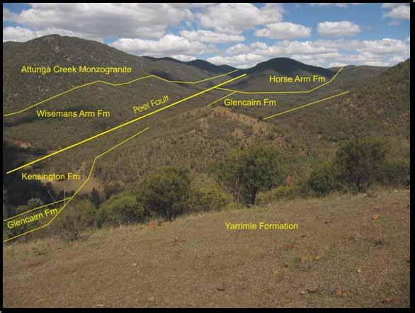 Findings from geological mapping The prominent valley north of the Inlet Monzonite is occupied by variably altered rocks of the Glencairn Formation On either side are prominent ridges, of Attunga