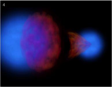 Cosmic Collision of 2 Galaxy Clusters