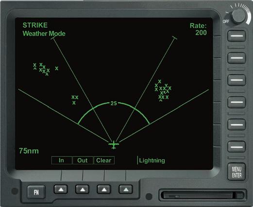 radar indicator (with RGC350), for mapping ALL lightning activity. eliminating the space and cost of an extra controller.