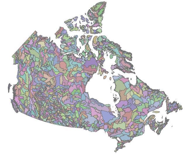 Ecodistricts of Canada 1,027 ecodistricts distinct macro-scale ecosystems range in size from approximately 50 km 2 to 110,000 km 2 ) characterized by