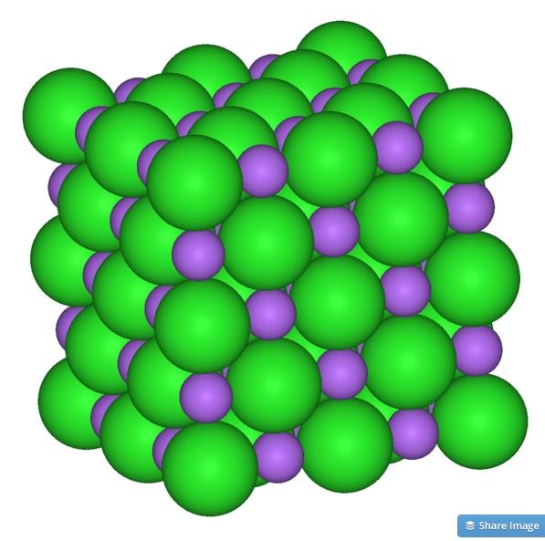 Solid structure of LiF Crystal lattice the ions are packed together to