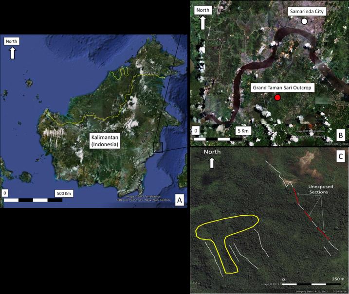 Figure 1. The location of the Grand Taman Sari Circuit outcrop.