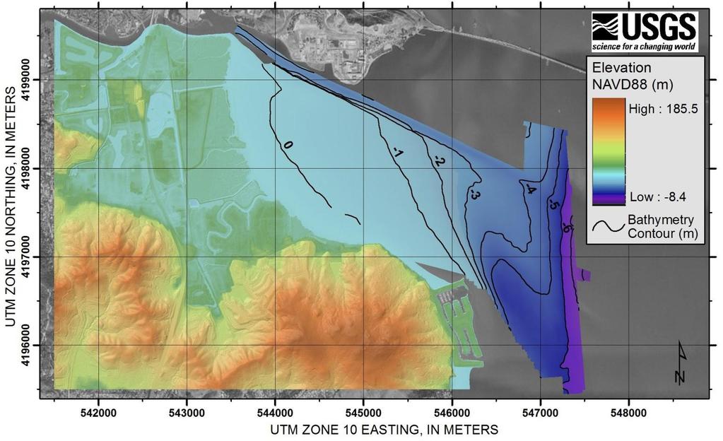 Modeling: LiDAR/Bathymetry Corte Madera Marsh USGS 2010 Bathymetric Survey and Digital Elevation Model of Corte Madera Bay,