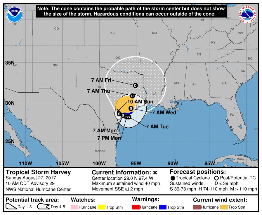 Situation Overview Tropical Storm Harvey Harvey will drift slowly toward the Matagorda area through Tuesday maintaining threat of tropical storm heavy rainfall north and