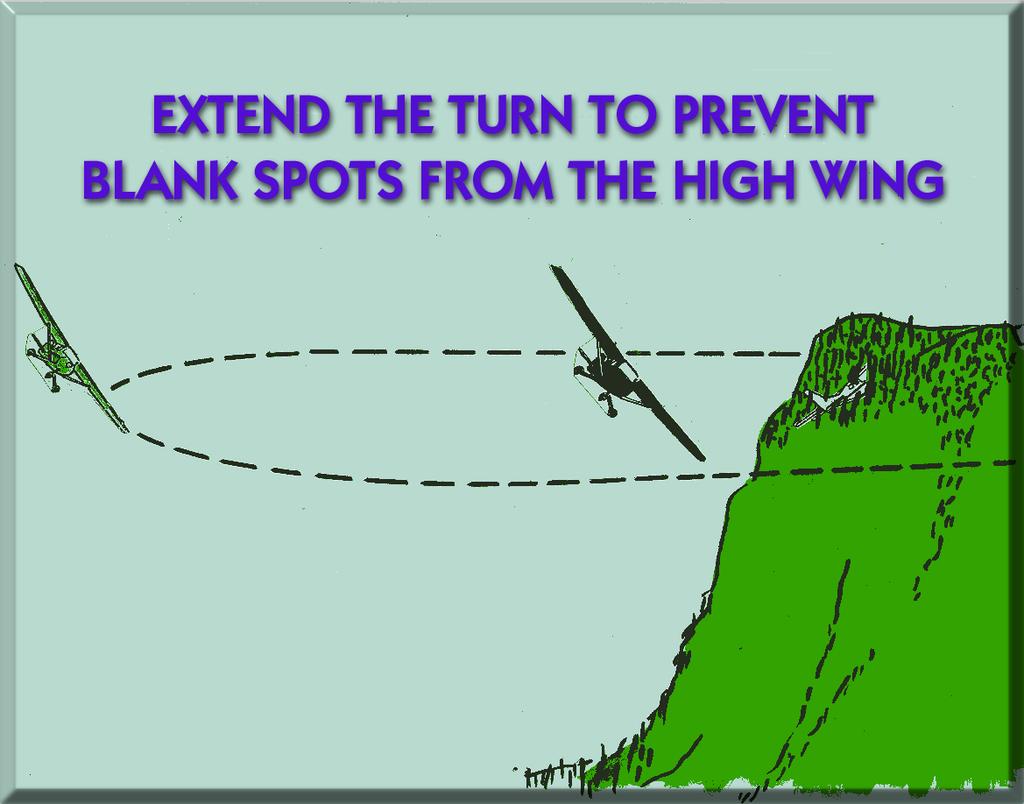 Searching a Promontory o If the terrain drops sharply away from flight path, do not turn sharply to follow. o High wing will block observer s view. o Fly away from the promontory before turning.
