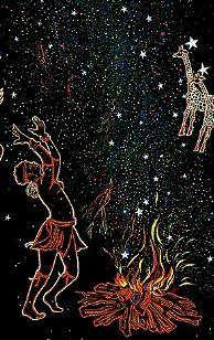 Legends of the Khoikhoi and the San A girl child of the old people had magical powers so strong that when she looked at a group of fierce lions, they were immediately turned to stars.