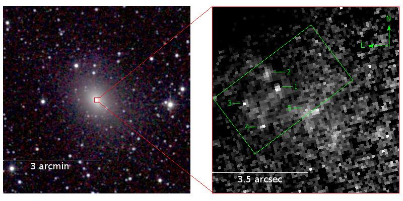 IFU spectroscopy of TG nuclei: III 33 Figure A. Left: Combined JHK infrared images of GC 336 obtained with MASS (Skrutskie et al. 6). Right: HST image of the (Hα+[ II])/I ratio.