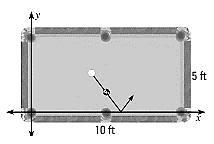 25. While playing pool, you try to shoot the eight ball into the corner pocket as shown. Imagine that a coordinate plane is placed over the pool table.