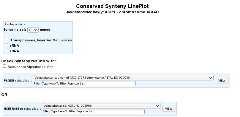 LinePlot -1- Access in Comparative Genomics menu This tool draws a global comparison, based on synteny results (the size
