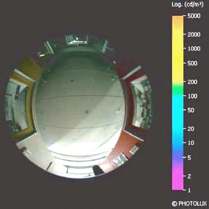 P a g e 89 Figure 5.22: Fish eye view of the ceiling taken by the luminance camera (before processing) Figure 5.