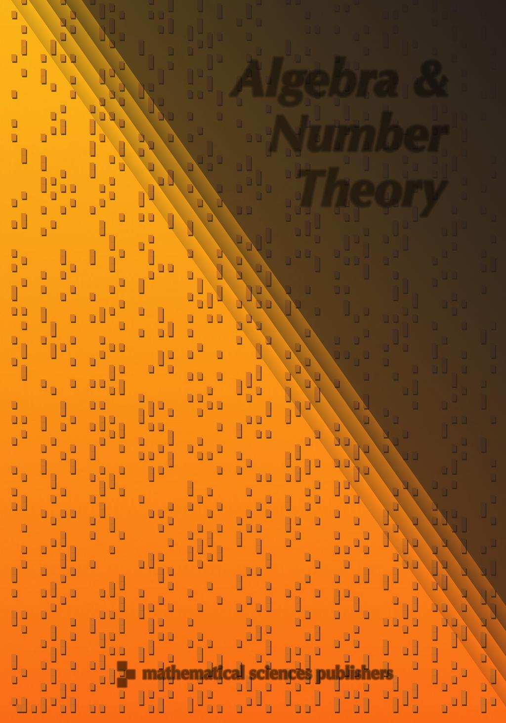 Algebra & Number Theory Volume 3 2009 No.