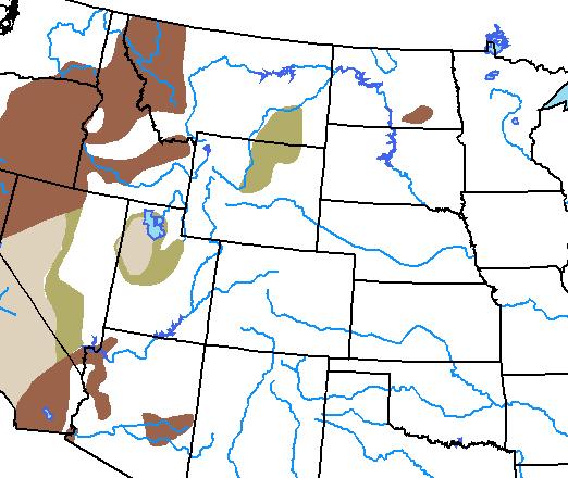 The area of drought in the Wind River Region is expected to be removed by the end of May (see map below right).