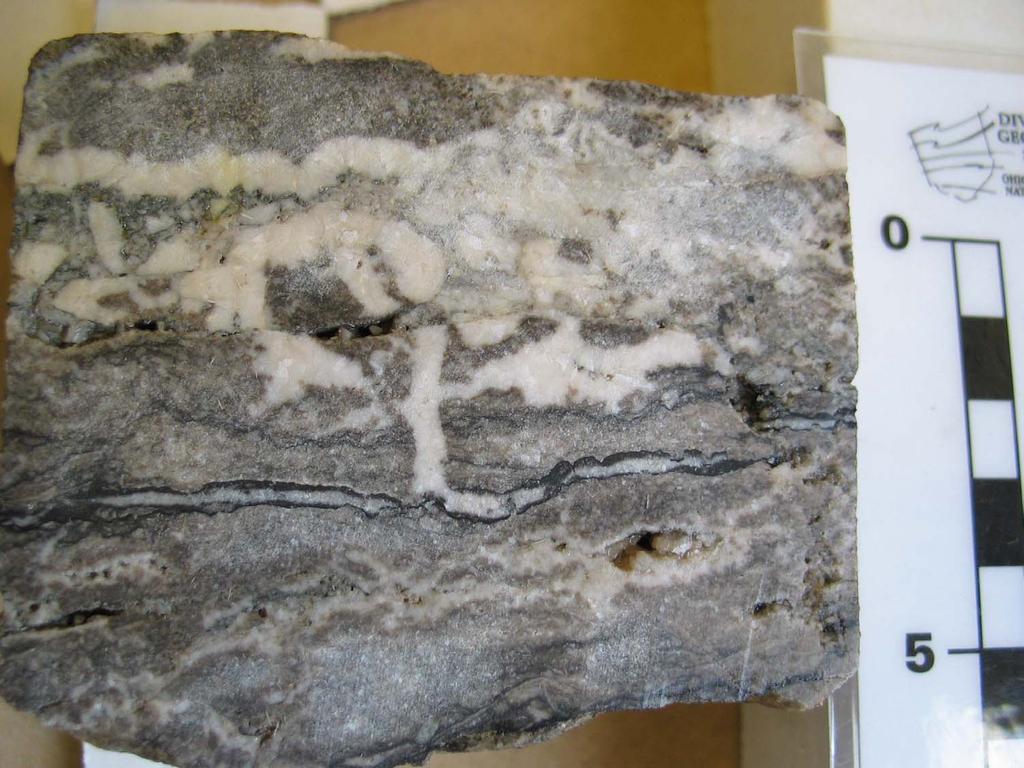 Saddle dolomite in horizontal clay