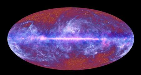 Cosmic Microwave Background (CMB). The first early radiation that could freely travel was the CMB, the remnants of which we can detect in the current universe 13.75 billion years later.