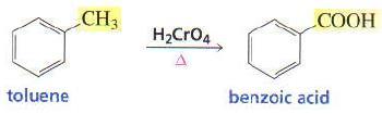 An alkyl group bonded to a benzene ring can be oxidized to a COOH