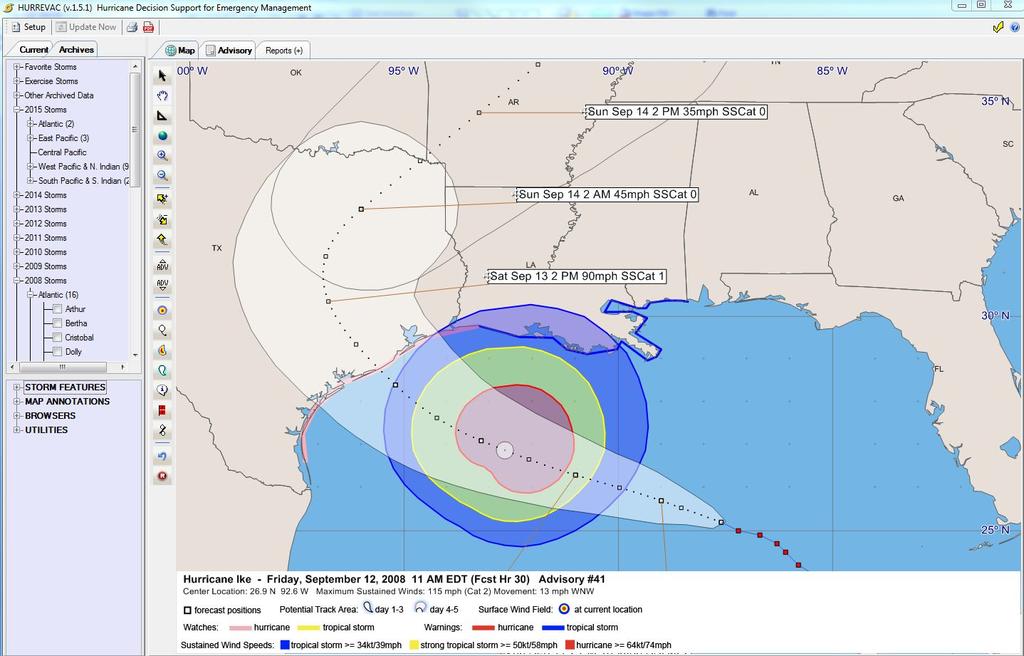 Deterministic Calculation Hurricane Ike tropical