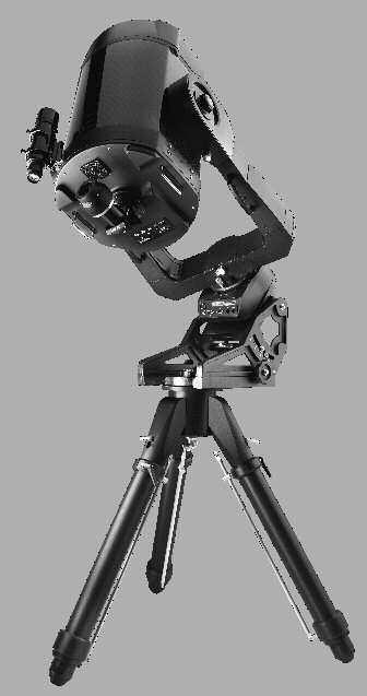 60 Fig. 54: RCX400 mounted on an equatorial wedge. ting circle and slightly loosen the two bolts located under the knob. Now turn the circle unit until it reads 89.2, the Declination of Polaris.