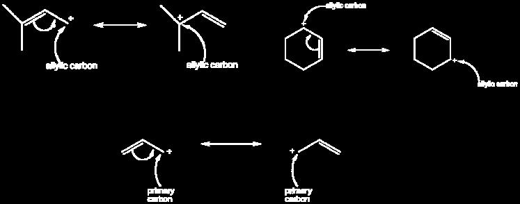 carbocation in each of the two resonance forms