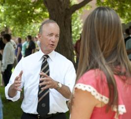 Mitch Daniels last public forum before he assumes office as Purdue president in January, College of Science administration had a closed meeting with him to introduce themselves and discuss important