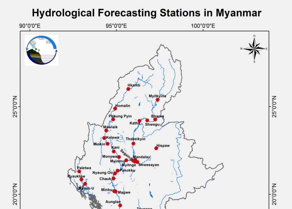 Flood Conditions during Monsoon Season 2016 Ayeyarwady River -17 Stations (Two times at Nyaung Oo) Chindwin River -