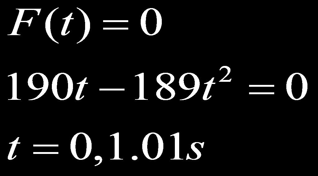 11 A force described by F(t) = 190t 189t 2 is applied by a bat to a 0.145 kg ball.
