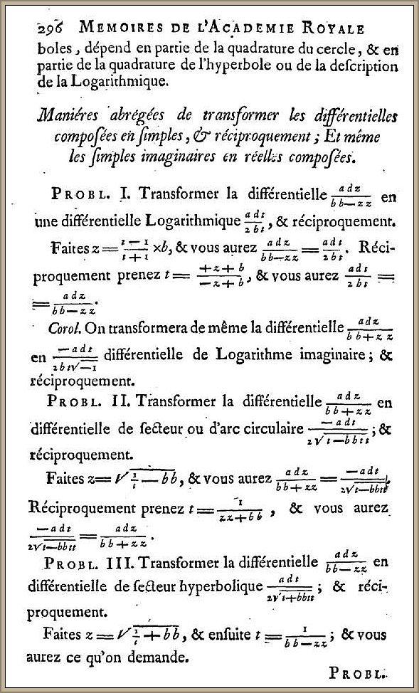 Johann Bernoulli, 1702 (1) Johann Bernoulli, Solution d un problème