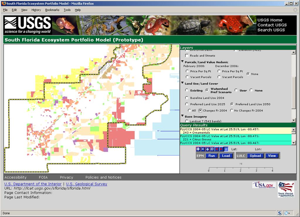 Example: Comparing current landscape to 2050 Watershed Study Plan Ag and low-density development to
