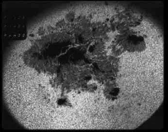 Granules Sun spots : Dark areas having high magnetic fields and lower temperature
