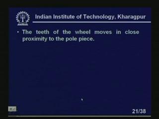 (Refer Slide Time: 37:44) Now, the teeth of the wheel moves in close proximity to the pole piece.