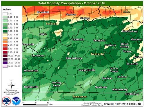 October 2016 Erin Rau, Assistant Hydrologist November 11, 2016 Dry conditions worsened across the region through the month of October as high pressure dominated.