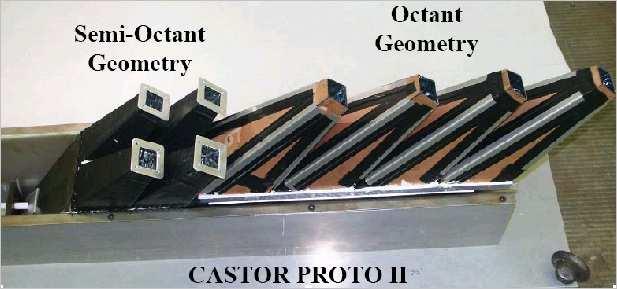 2 X. Aslanoglou et al.: Performance of Prototype II for the CMS CASTOR forward calorimeter Fig. 1. Picture of the CASTOR prototype II calorimeter before assembling the photodetectors.