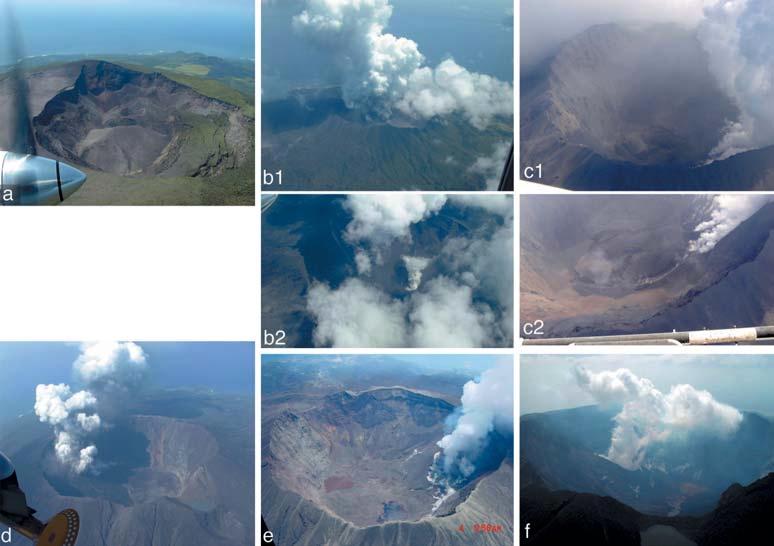 209 Fig. 4 Photographs showing growth of the caldera at Miyakejima since July 2000. a On the morning of 9 July 2000, just after Fig. 5a.