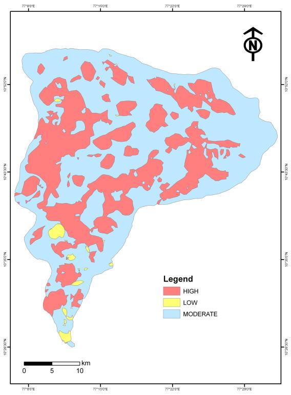 Figure 3: Potential groundwater accumulations of the study area 5.