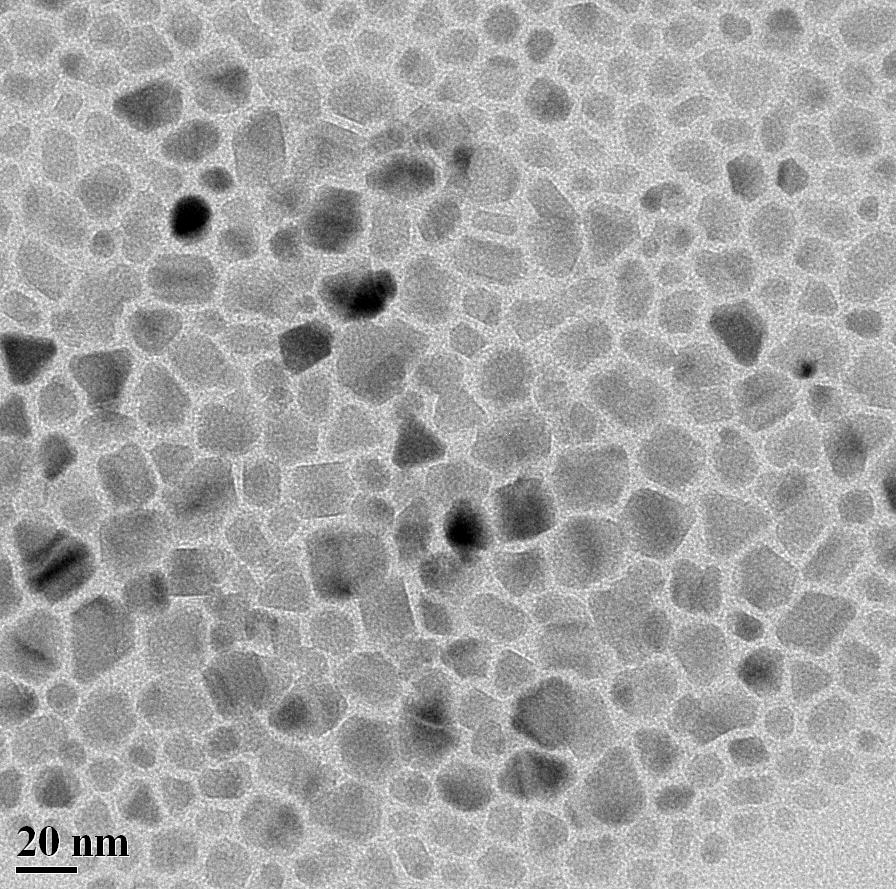 Fig. S1: TEM images of MnFe 2 O 4 nanoparticles produced with precursor to amine mole ratio 1:2.