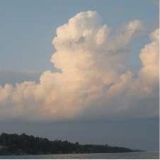 All three stages of this cloud (cumulus, towering cumulus, and cumulonimbus) may be present at