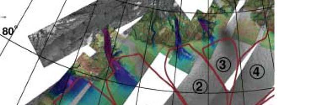 Greenland Ice Sheet, NW Greenland Major outlet glaciers: Humboldt (33), Peterman (1), Ryder (2)