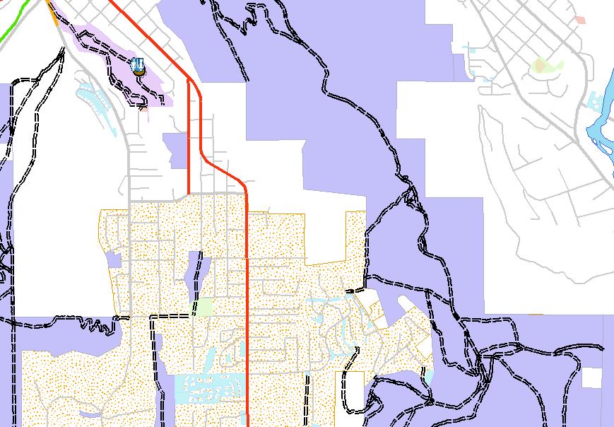 Clark Fork Neighborhood Boudaries Upper Rattlesake )( 7 VAN BUREN ST Iteratioal File: OPGUrba ItitiativesNeighborhoodsMappigPublic Facilities Sources: City of Missoula Mappig/GIS, OPG Mappig/GIS Mout