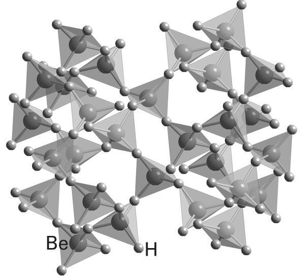 Mrežne struktura BeH 2, sestavljena iz
