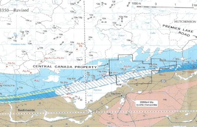 Central Canada Gold Mine Property Is contiguous with the English Claims. Approximately 21.5 km east of Atikokan, and about 160 km west of Thunder Bay.