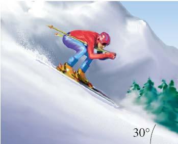 5-1 Applications of Newton s Laws Involving Friction Example 5-6: The skier.