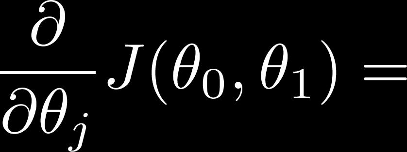 Gradient descent for linear regression 1 θ j 2m = 1 θ j 2m m 2 ( h θ (x (i) ) y (i) ) = i=1 m (
